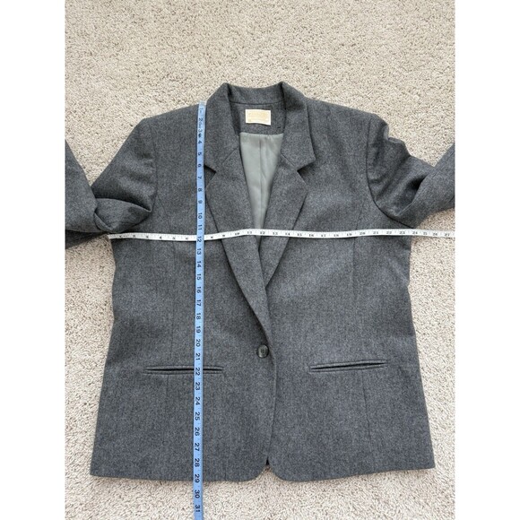 Pendleton Women’s 16 Pure Virgin‎ Wool Gray One Button Blazer USA Made Academia - Picture 6 of 7